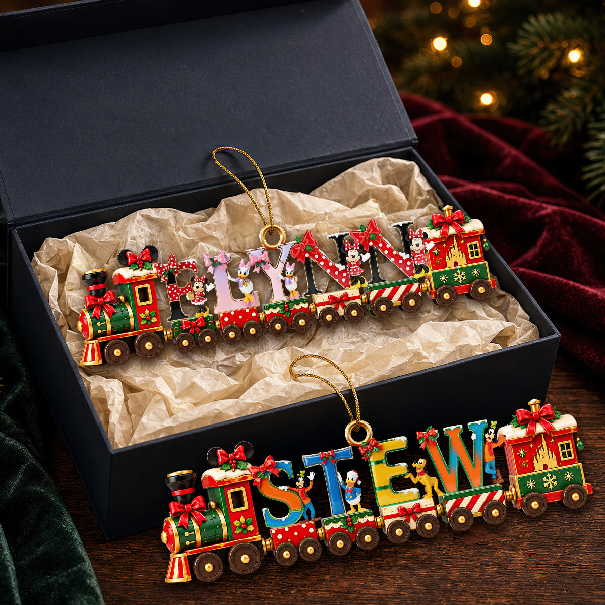 Merry Little Alphabet Train Acrylic Ornament - Personalized Gifts 02NADT290926