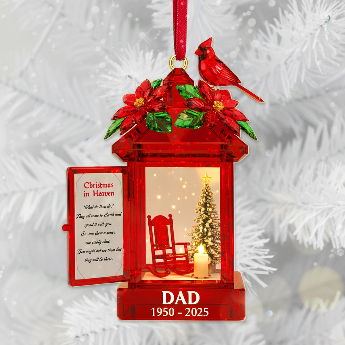 Memorial Cardinal Bird Acrylic Ornament - Personalized Gifts For Christmas Ornament 03TOMG071025-Homacus