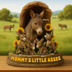 Personalized Gift For Mom Donkey Acrylic Plaque- Mama & Her Little Asses 04NALU140425-Homacus