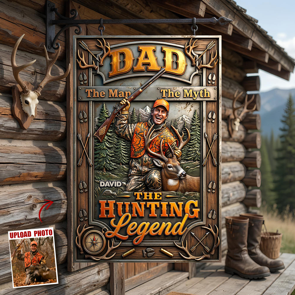 The Hunting Legend Metal Sign - Custom Photo Gifts For Hunting Dads 04hudt040526-Homacus
