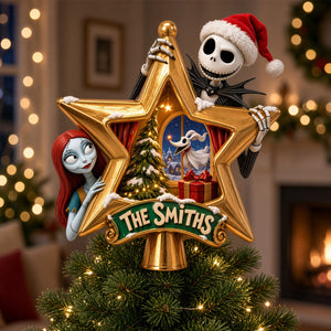 Mischief Couple Tree Topper - Personalized Christmas Gifts For Couples 08hadh211026-Homacus