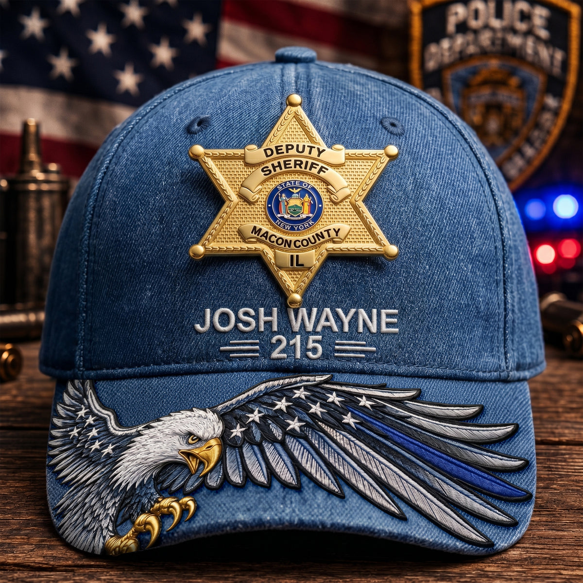 Custom Badge Police Classic Cap, Personalized Gifts For Police Officer 02qhqn270526-Homacus