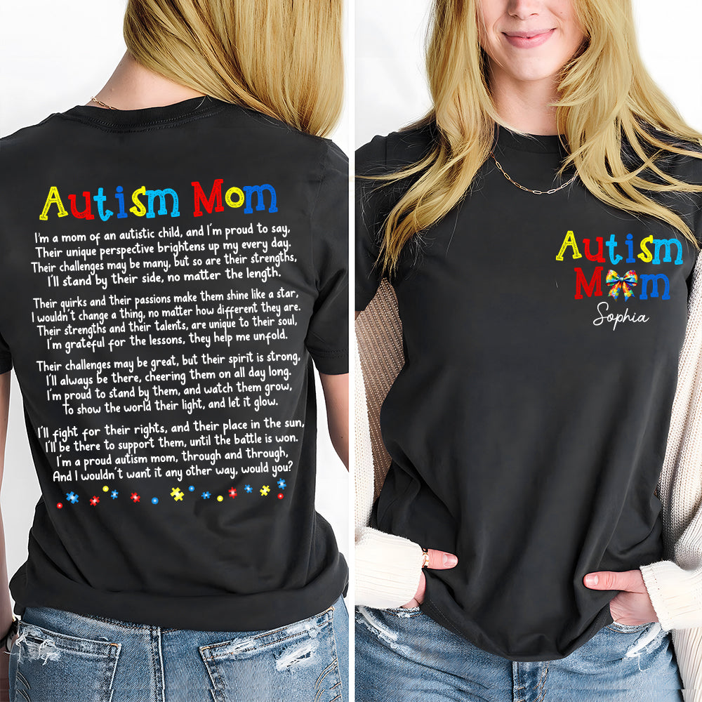 Personalized Gifts For Autism Mom Shirt I'm A Proud Autism Mom 01HUDT250225-Homacus