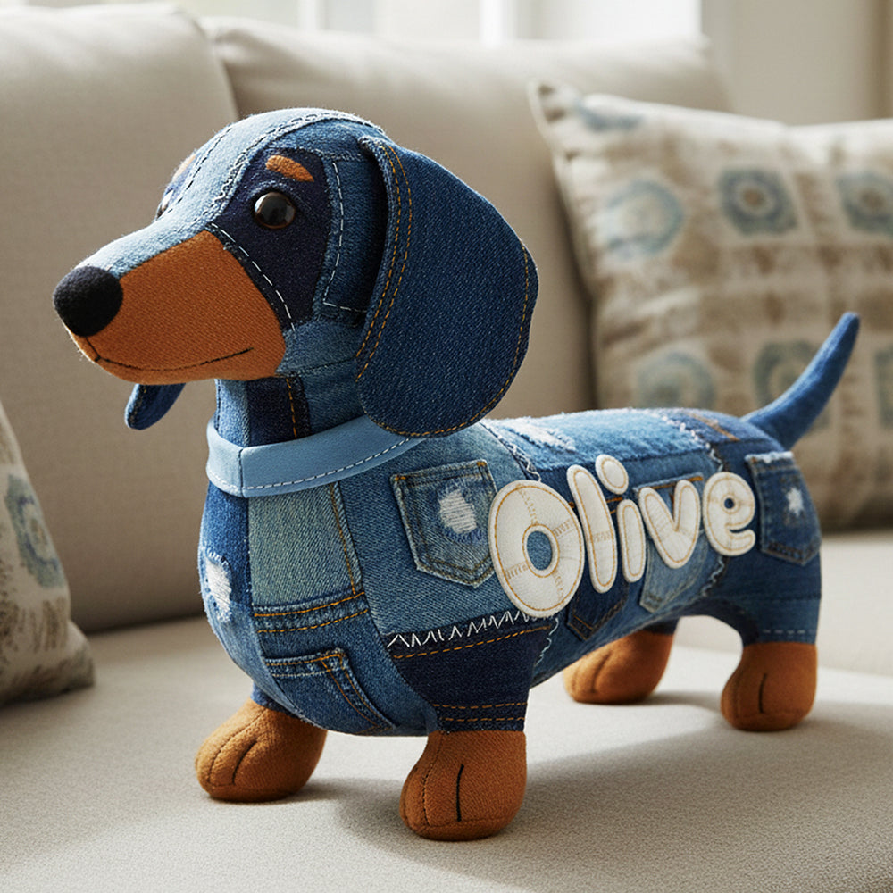 Cute Denim Dog Custom Shape Pillow - Personalized Gifts For Dog Lovers 01pgta021225-Homacus