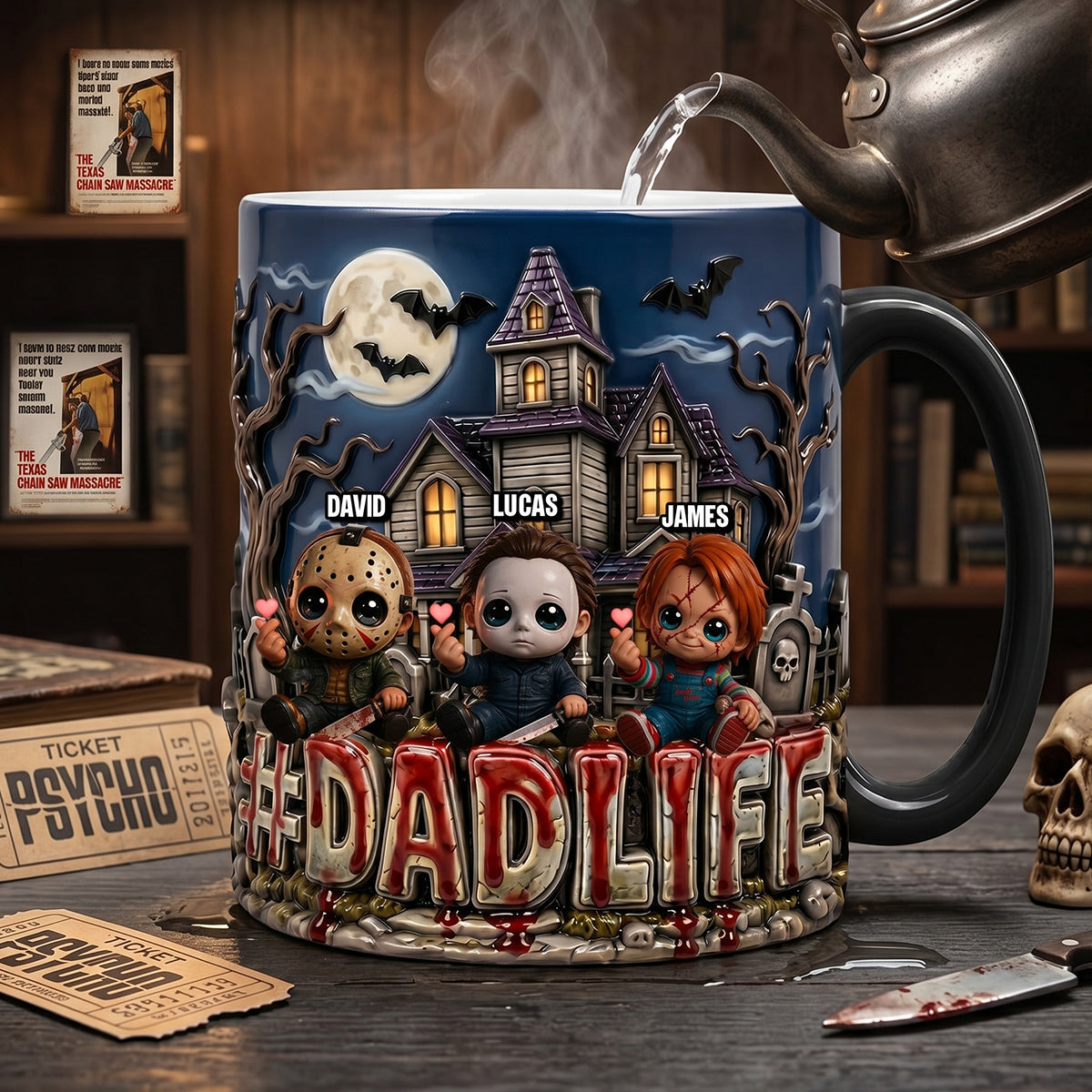 Dad Life With Little Horrors Magic Mug - Personalized Gifts For Dads 05patn120526-Homacus
