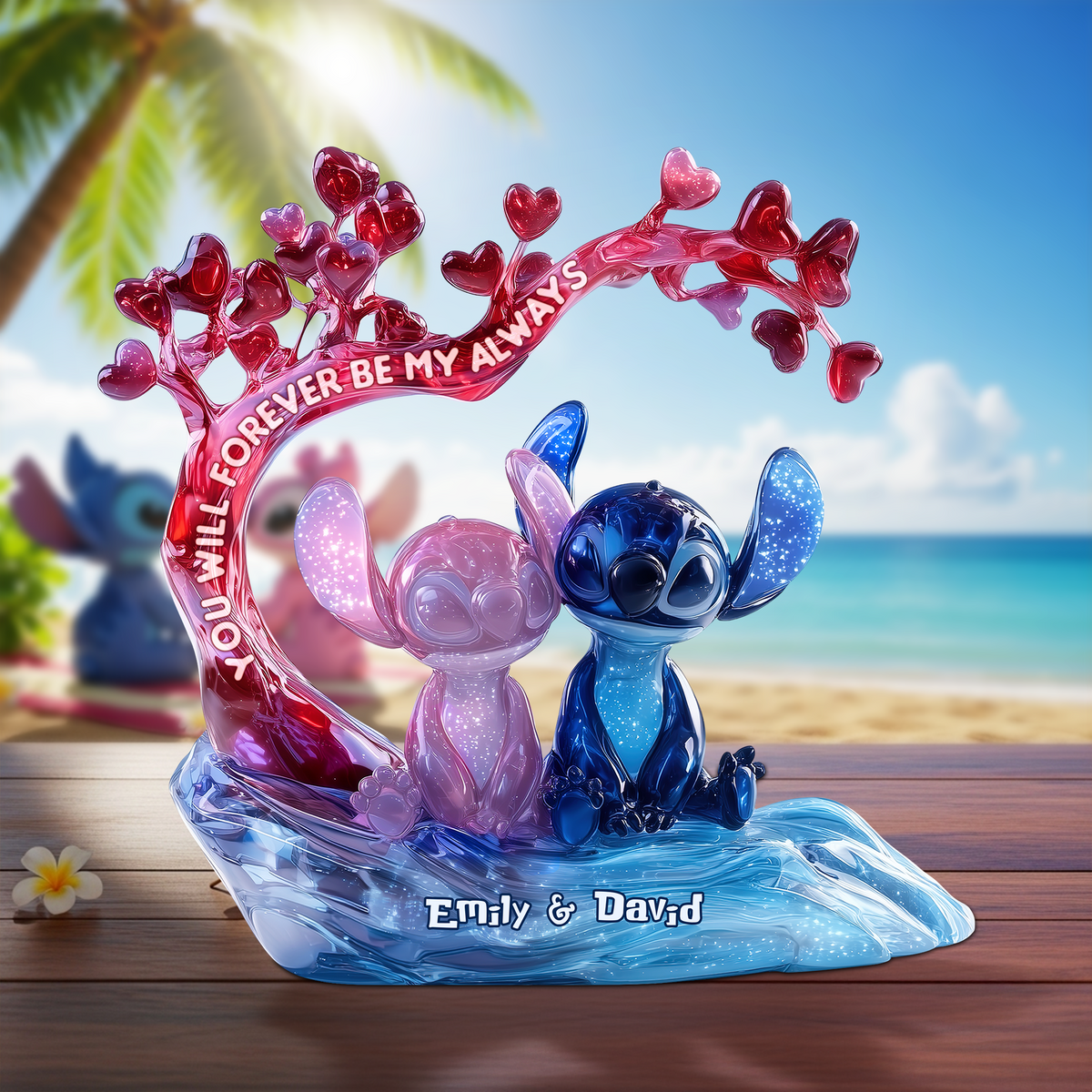 Cute Monster Couple Plaque - Personalized Gifts For Couple 01tgpu280625-Homacus