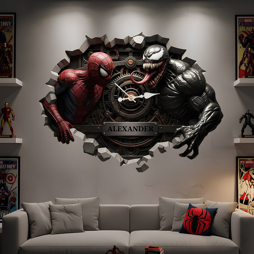 Epic Battle Acrylic Clock – Personalized Gifts For Action Lovers 04kidt261225-Homacus