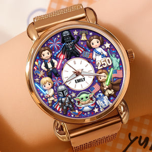 Patriotic Pride Mesh Strap Quartz Watch Personalized Anniversary Gifts 06NAQN080626-Homacus