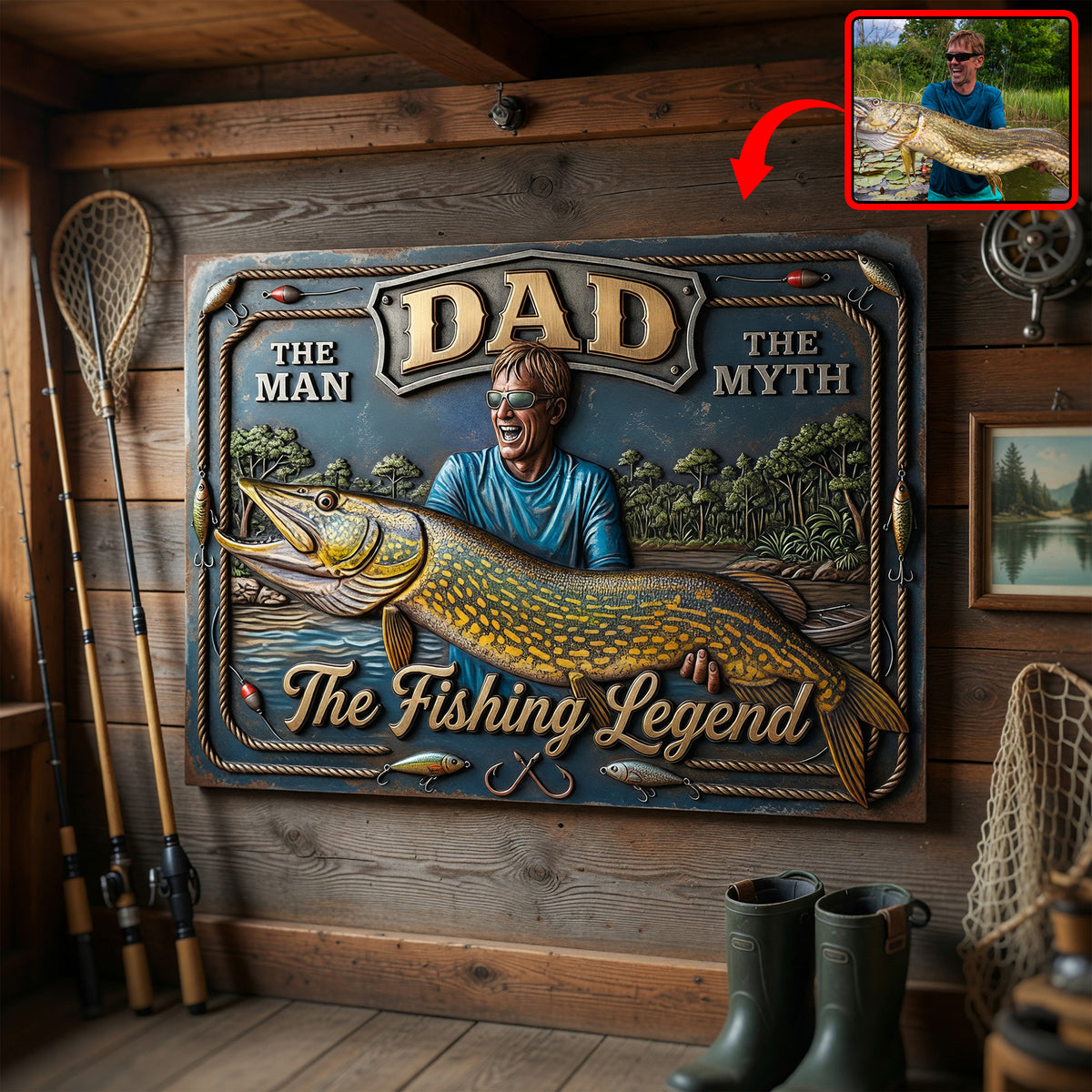 Custom Photo Fishing Dad Print Metal Sign - Personalized Gifts For Dad 06huqn040526-Homacus