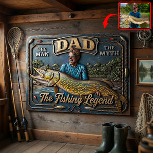 Custom Photo Fishing Dad Print Metal Sign - Personalized Gifts For Dad 06huqn040526-Homacus