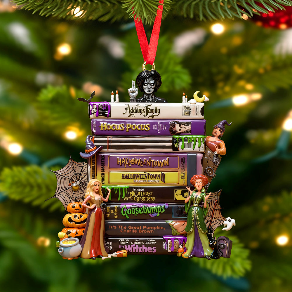 Horror Witch Tape Stack Ornament, Personalized Gifts For Horror Fans 03qhtn161025-Homacus