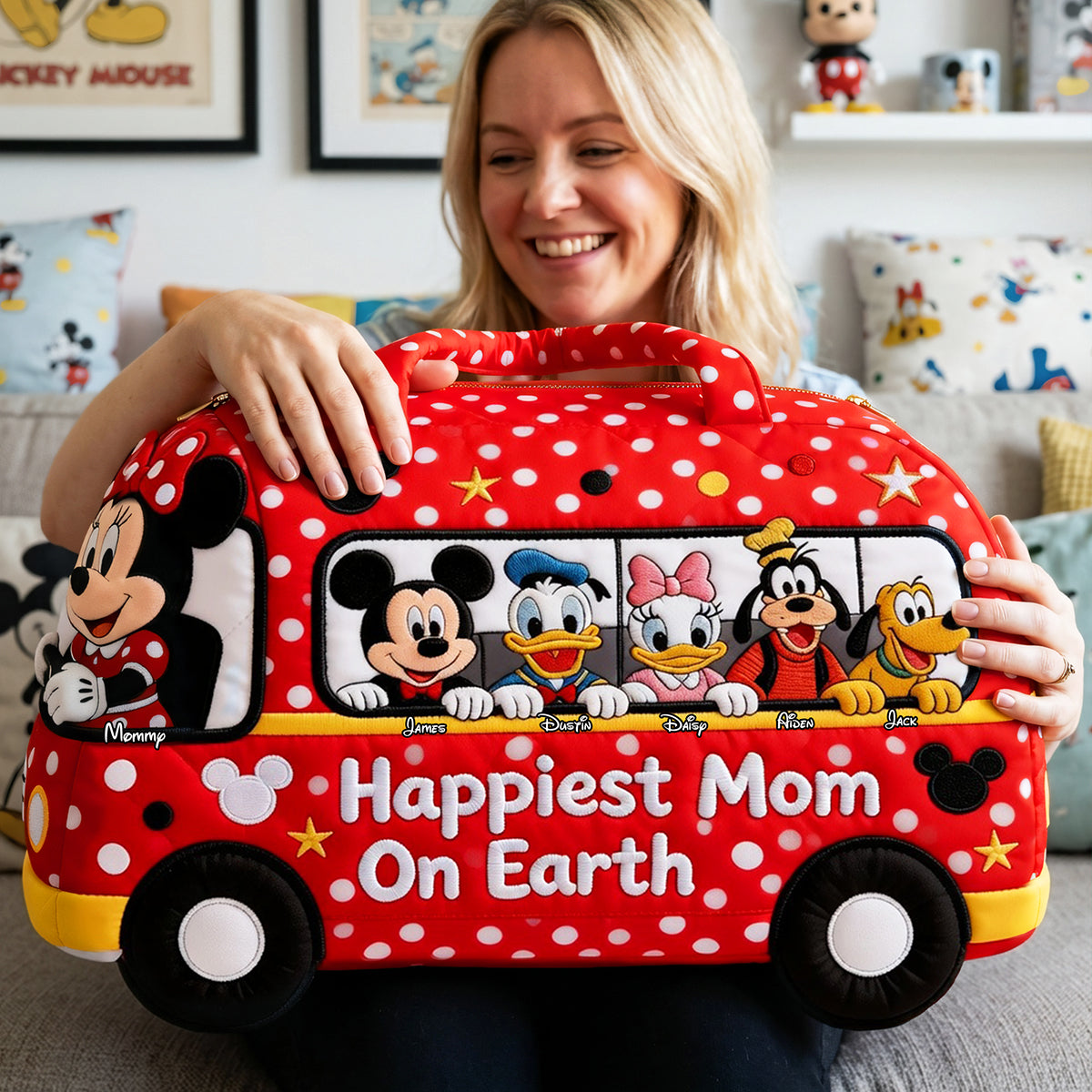 Happiest Mom On Earth Quilted Duffle Bag - Personalized Gifts For Mother 02nata130426-Homacus