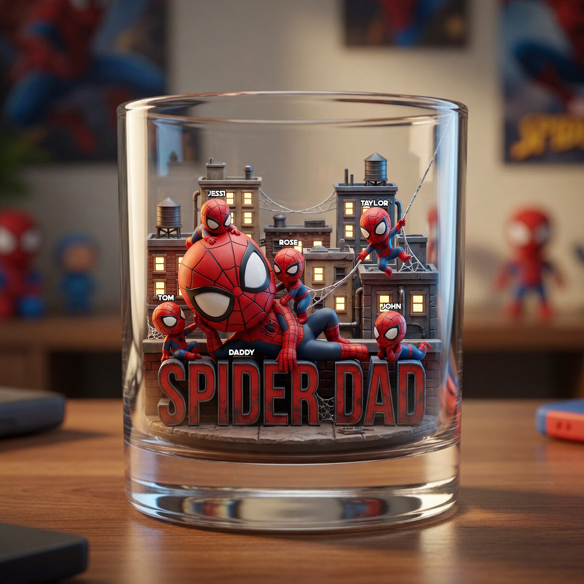 Dad And His Little Heroes Glass Mug - Personalized Gifts For Dad 03NALU290426-Homacus