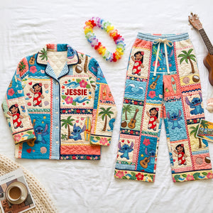 Cute Blue Pup Family Pajama Set - Personalized Gifts 05nadh270826
