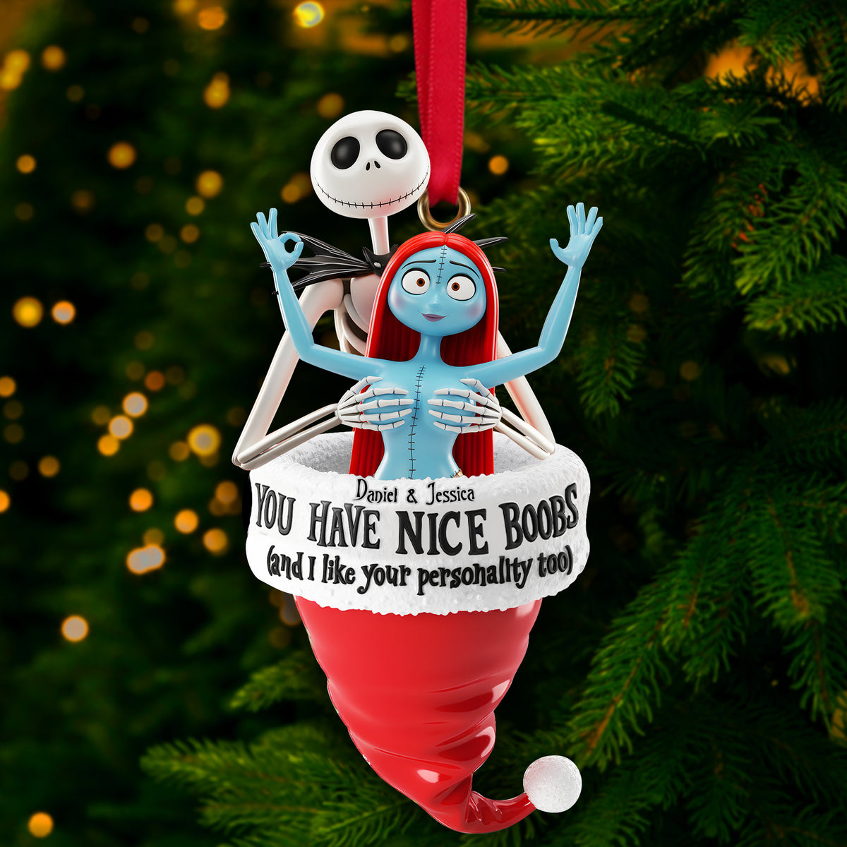 Cheeky Touch Couple Ornament - Personalized Christmas Gifts For Couple 02OHLU041025-Homacus