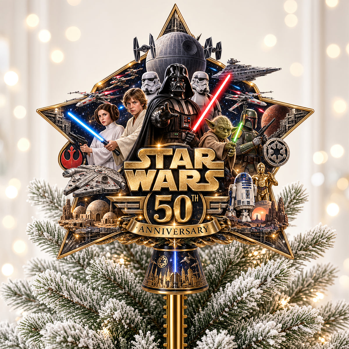 50th Anniversary Acrylic Christmas Tree Topper - Personalized Gifts For Movie Lovers 01ohdt190926