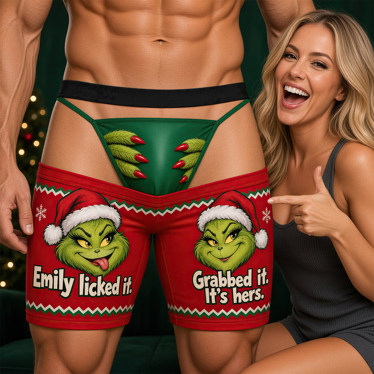Furry Naughty Couple Men's Boxers - Personalized Christmas Gifts For Him 01hadt231026-Homacus