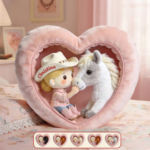 Horse And Girl Custom Shape Pillow - Personalized Gifts For Horse Lovers 03pgmg161225-Homacus