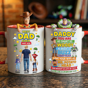 Best Dad Ever Cartoon Coffee Accent Mug - Personalized Gifts For Father's Day Coffee Mug 01HUDT250526-Homacus