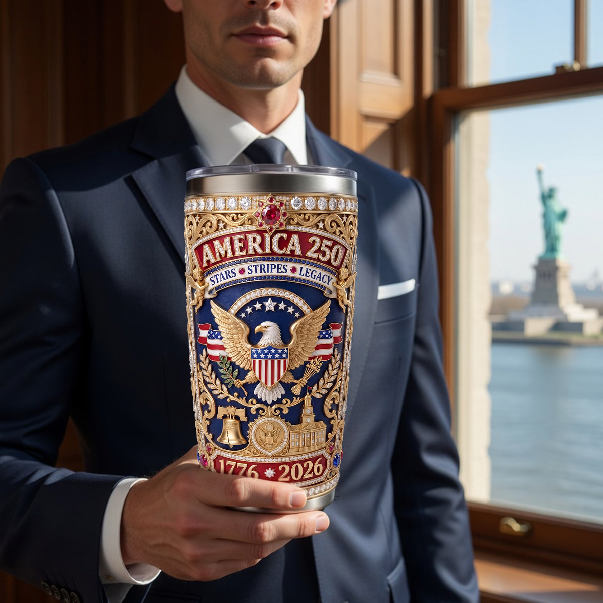 Patriotic 250 USA Tumbler - Personalized Anniversary Gifts 01TYLU110526-Homacus