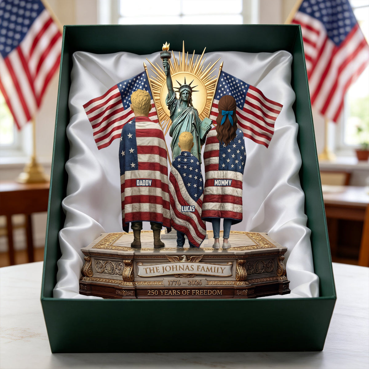 250th Anniversary Patriotic Family Plaque – Personalized Gift For Family 04PATN100326-Homacus