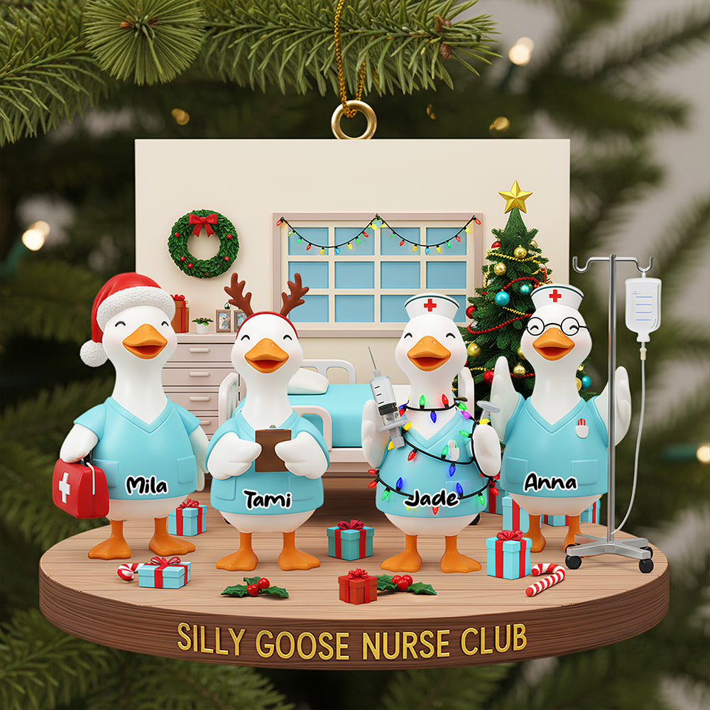 Nurse Goose Coworkers Ornament - Personalized Gifts For Coworkers Christmas Ornament 05NADT071125-Homacus