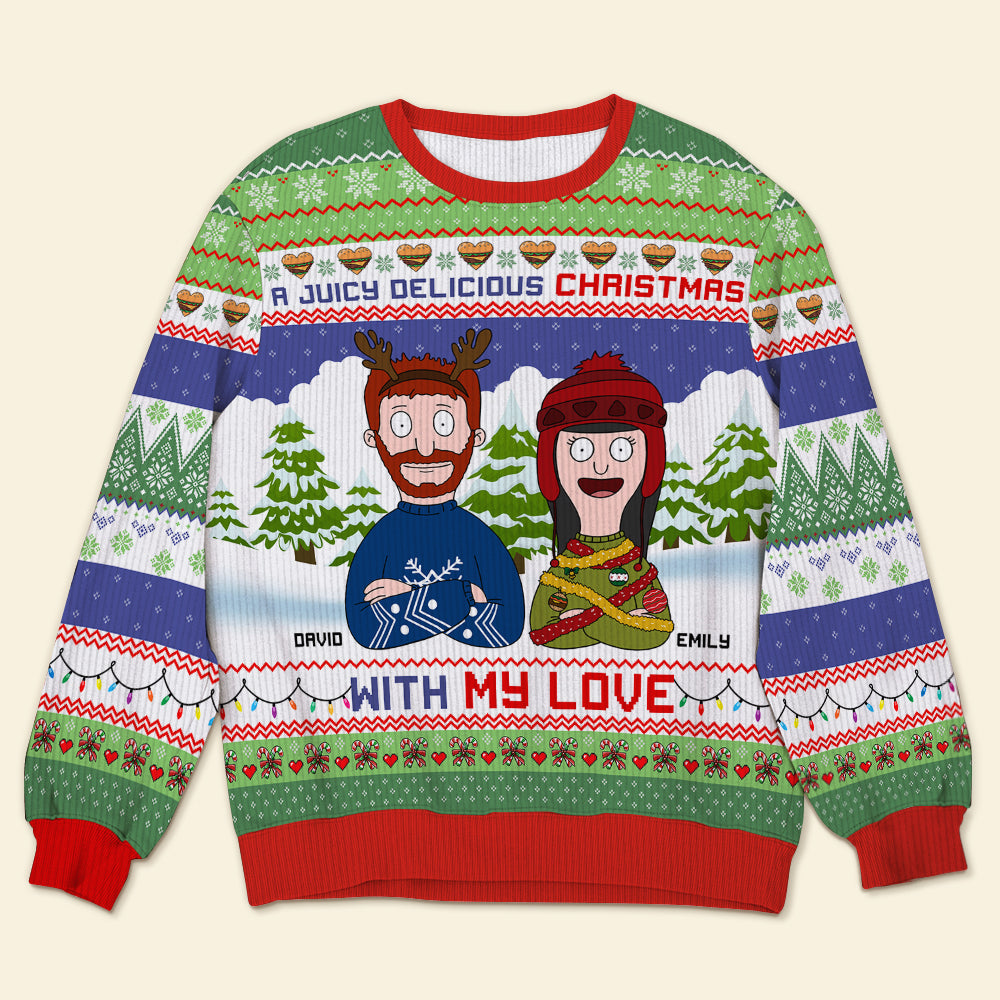 Personalized Gifts For Couple Ugly Sweater, Juicy Delicious Christmas 01tgqn291024hg-Homacus