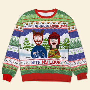 Personalized Gifts For Couple Ugly Sweater, Juicy Delicious Christmas 01tgqn291024hg-Homacus