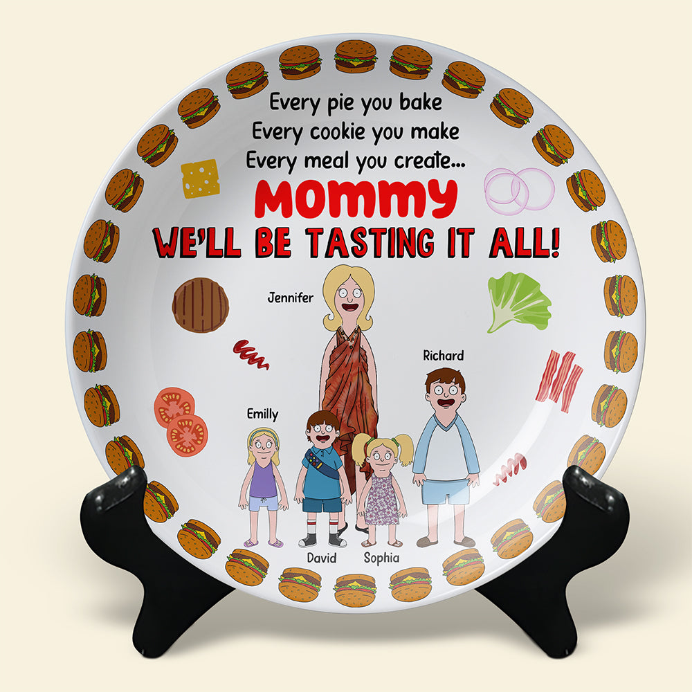 Personalized Gifts For Mom Round Plate We'll Be Tasting It All 06XQQN240325HG-Homacus