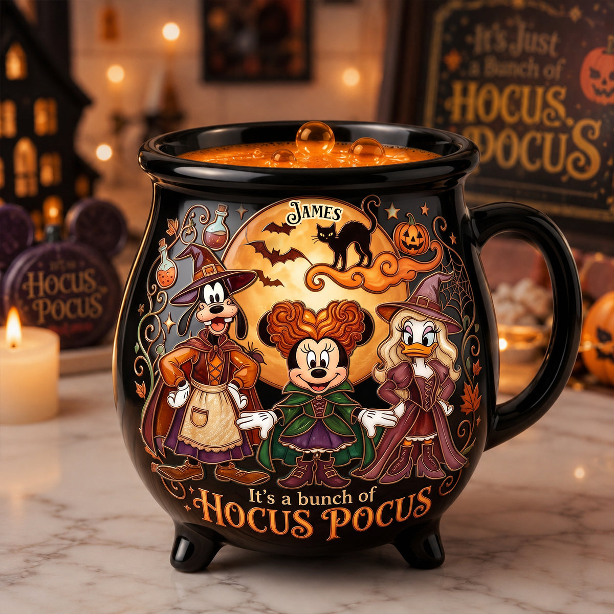 Macabre Spell Sisters Ceramic Cauldron Mug - Personalized Gifts 02palu180826-Homacus