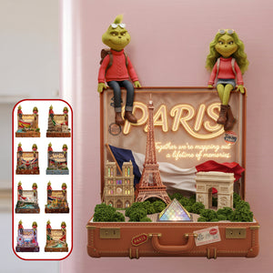 Couple Travelling Acrylic Fridge Magnet - Personalized Gifts For Couple 07pamg211125