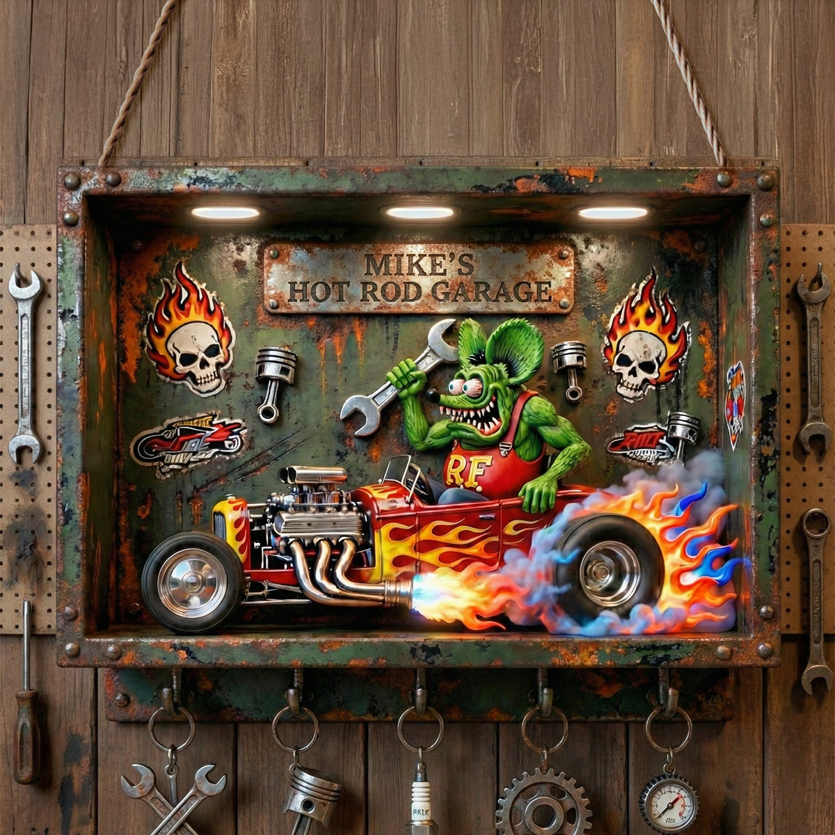 Hot Rod Acrylic Key Hanger - Personalized Gifts For Hot Rod Lovers 03tgmg260126-Homacus