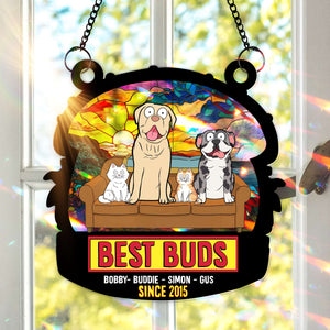 Best Buds Suncatcher Ornament – Personalized Christmas Gift For Pet Lovers 02OHLU250725-Homacus