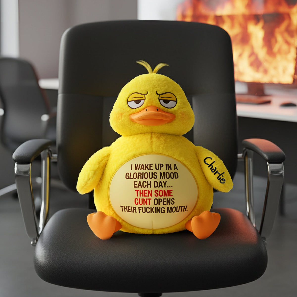 Grumpy Duck Shaped Pillow - Personalized Gifts For Officers 06TOLU151125-Homacus
