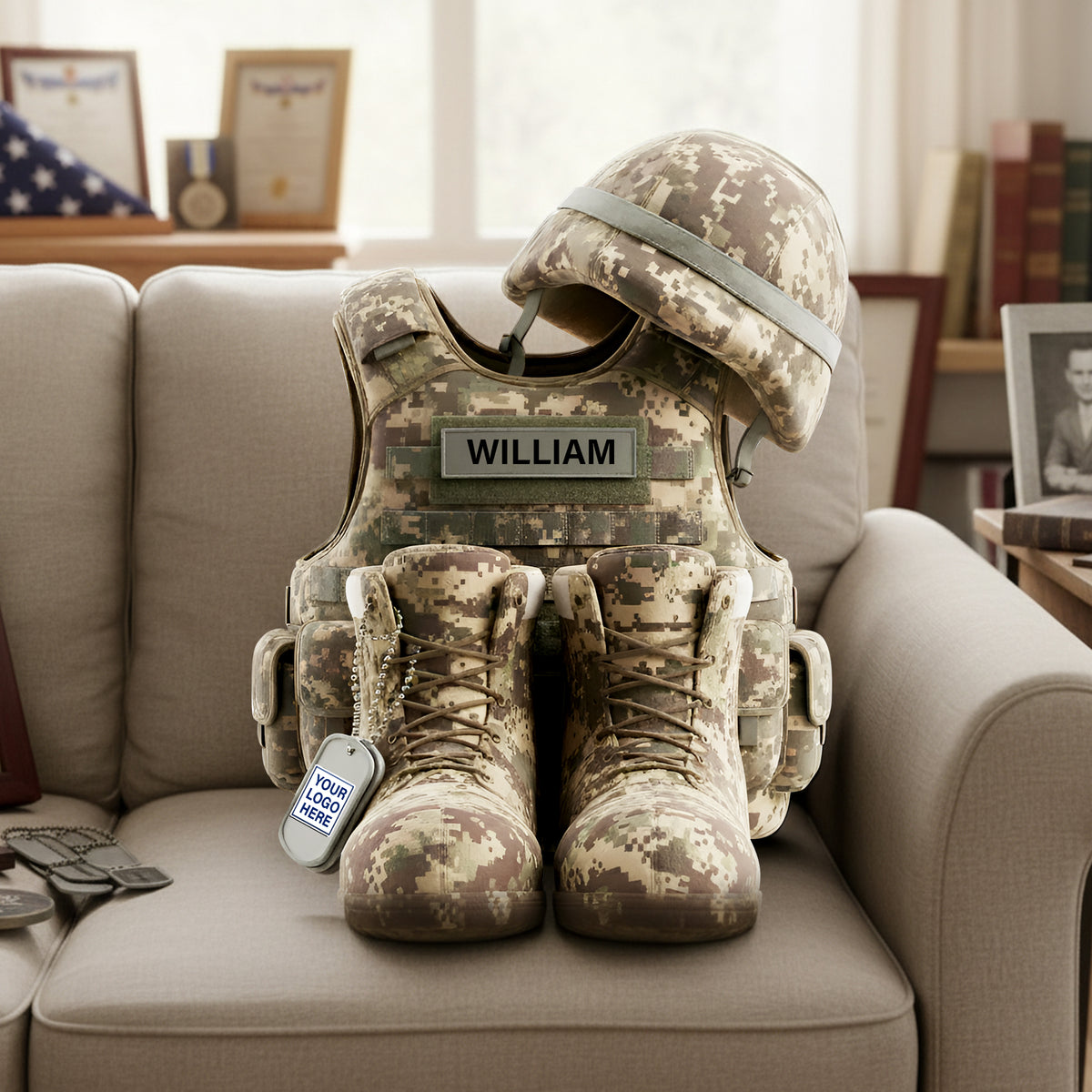 Honoring Heroes Pillow Personalized Gifts for Veterans 09OHLU151125-Homacus