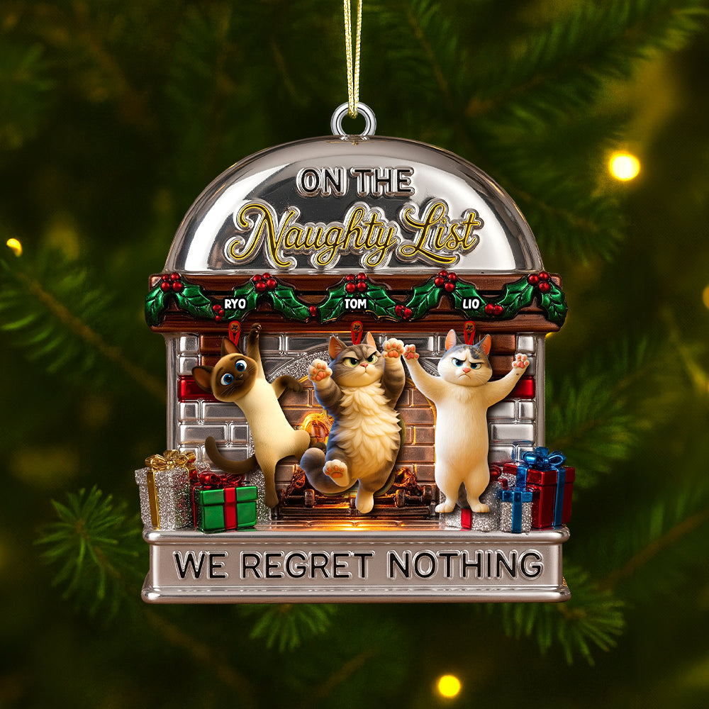 Naughty List Ornament Custom Photo Gifts For Cat Lovers 01TGTN270825-Homacus