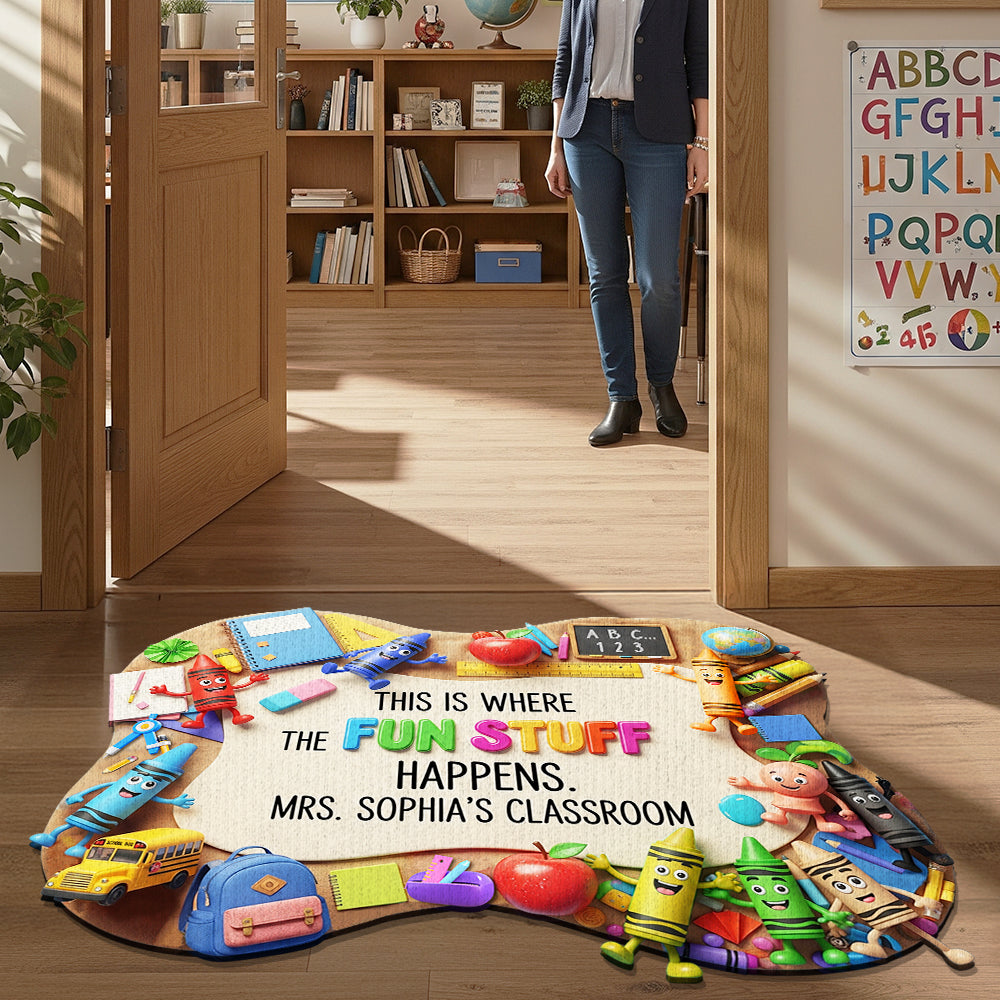 Fun & Colorful Doormat - Personalized Gifts For Teacher 03HUTN060825-Homacus