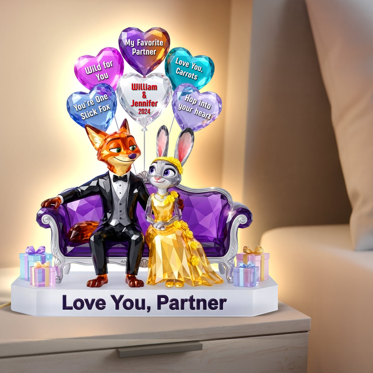 Romantic Couple Acrylic Light Box - Personalized Gifts For Couple 05toqn041225-Homacus