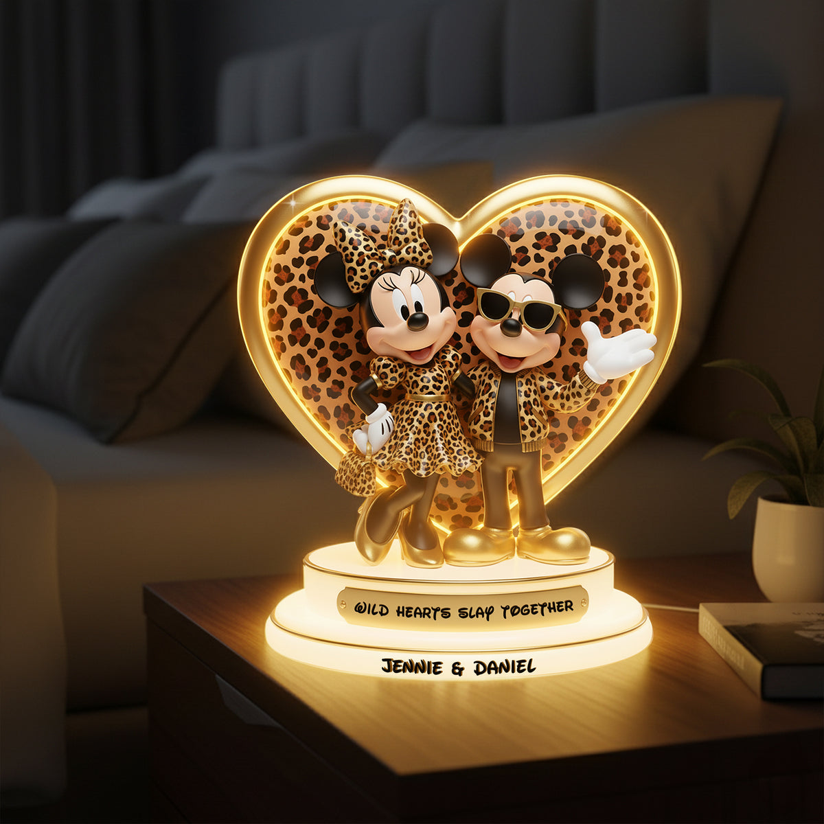 Leopard Wild Hearts Light Box - Personalized Gift For Couples 05PGLU281125-Homacus