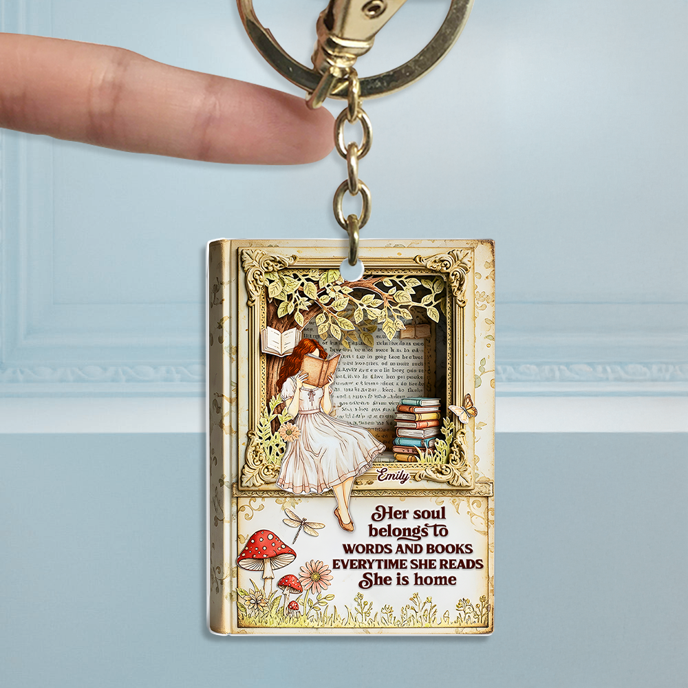Lady Lair In A Book Acrylic Keychain, Personalized Gifts For Reading Girl 03qhpu030625-Homacus