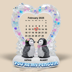 Penguin Couple Acrylic Plaque - Personalized Gifts For Couple 03toqn210625-Homacus