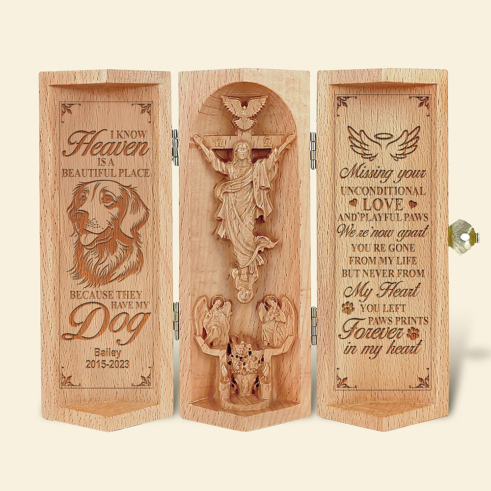Personalized Dog Haven Openable Wooden Cylinder Sculpture of Jesus Christ 05xqqn240125-Homacus