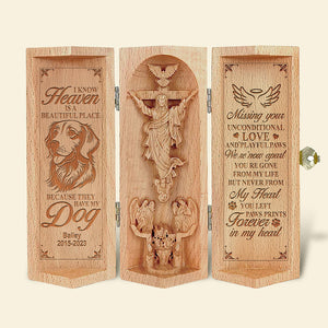 Personalized Dog Haven Openable Wooden Cylinder Sculpture of Jesus Christ 05xqqn240125-Homacus