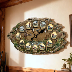 Duck Hunting Hanging Wall Clock - Personalized Gifts For Hunters 01humg200126-Homacus