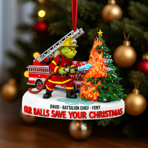 Personalized Gifts For Christmas, Firefighter Acrylic Ornament 02qhtn120925-Homacus