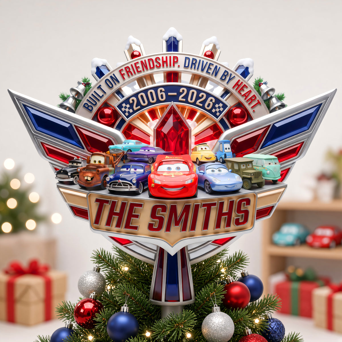 Racemas Acrylic Christmas Tree Topper - Personalized Gifts For Family 08haqn011026