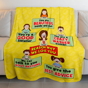 Personalized Gifts For Mom Blanket - Reason Why We Love You 02TOLU100325HG-Homacus