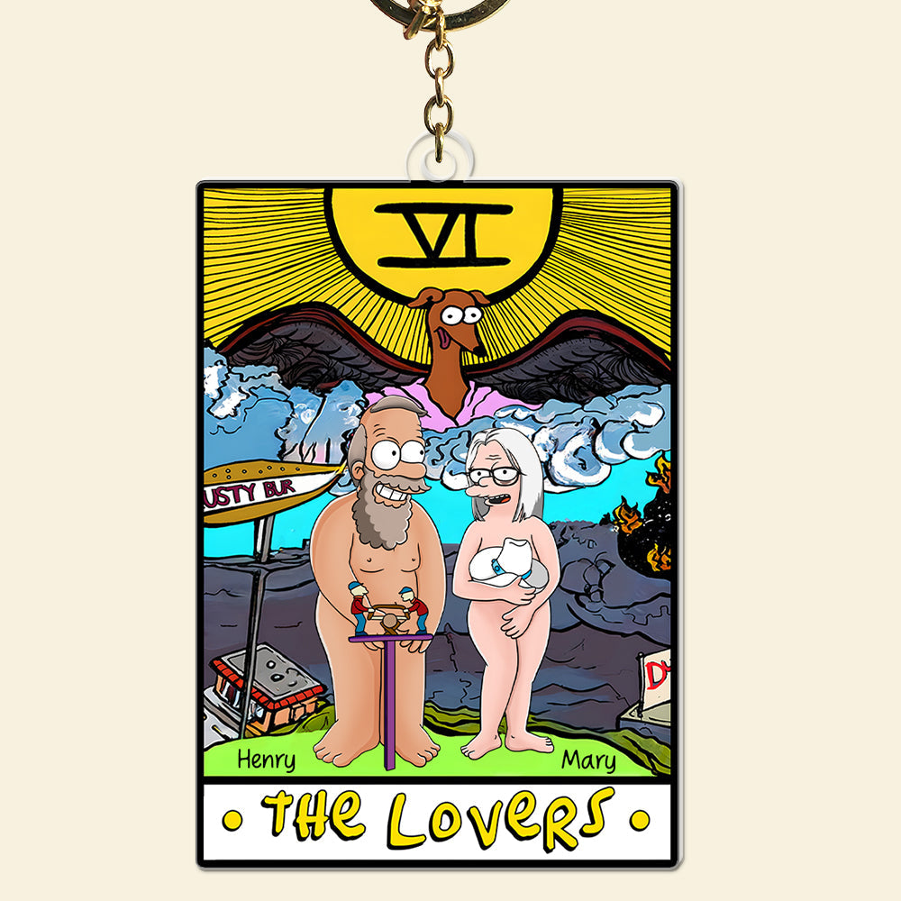Personalized Gifts For Couple Keychain The Lovers 04NAQN060225HG-Homacus
