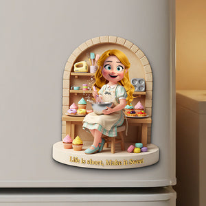 Sweet Baking Girl Fridge Magnet - Personalized Gift For Bakers 01PGTA061225-Homacus