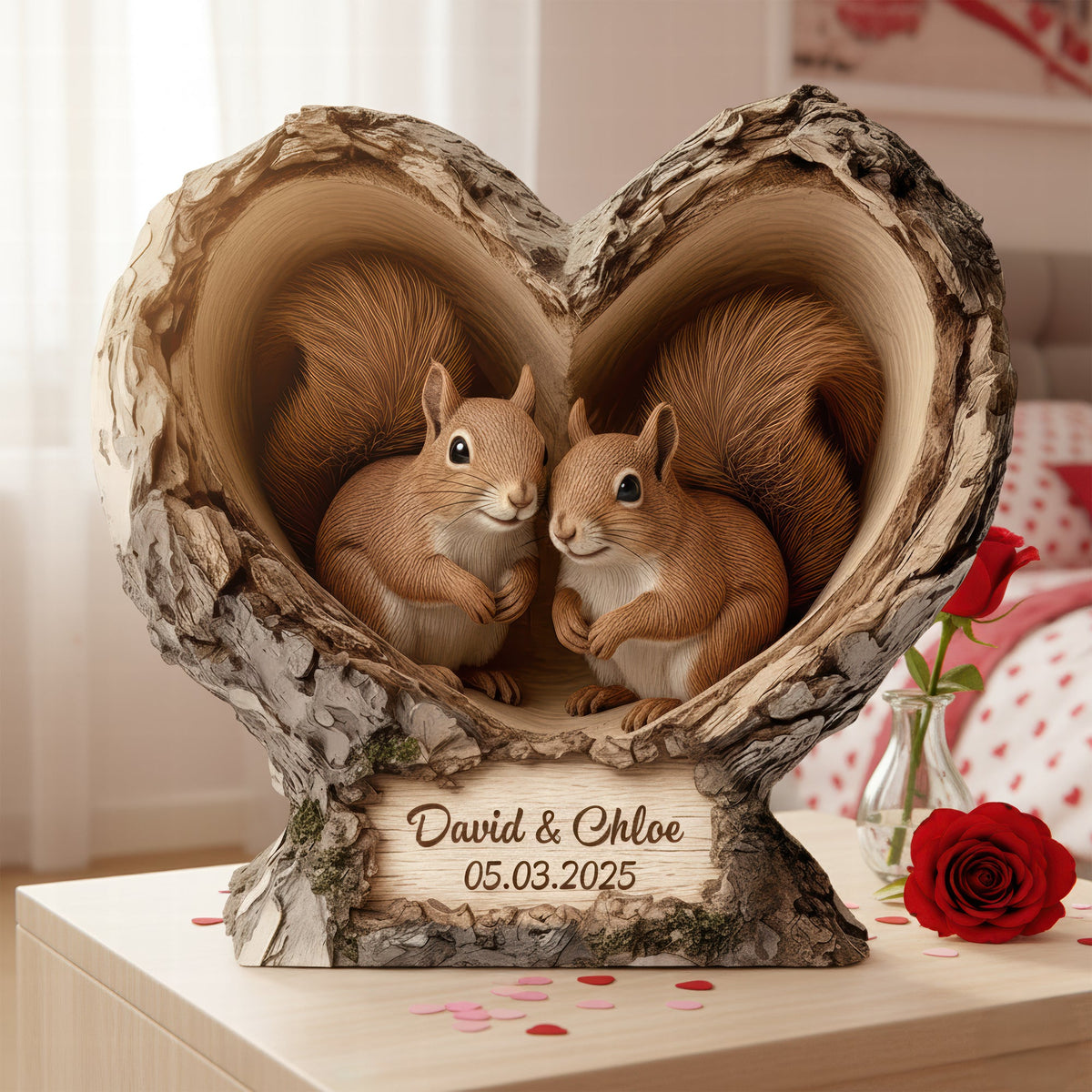 Squirrel Couple Acrylic Plaque – Personalized Gifts for Couple 04hyqn101225-Homacus